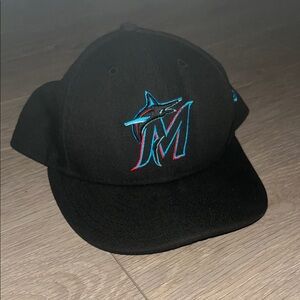 Black Miami Marlins Cap